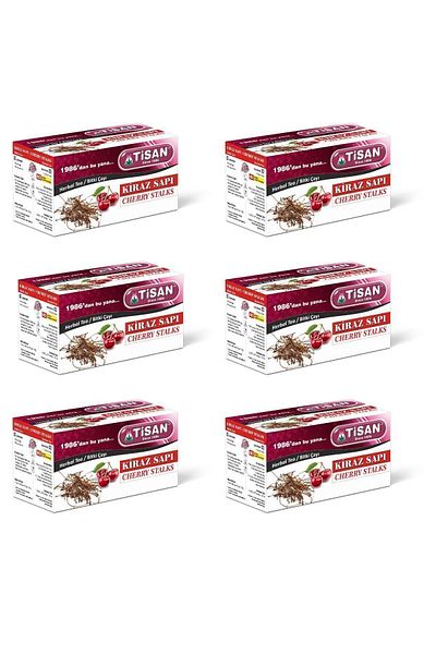 Tisan Cherry Stem Herbal Tea 20 Shake Bags X 6 Pieces