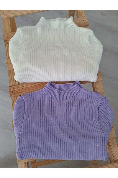 Nimini Kids Baby Girl Kids Knitwear Turtleneck Extra Stretchy Ribbed Body (Set of 2)