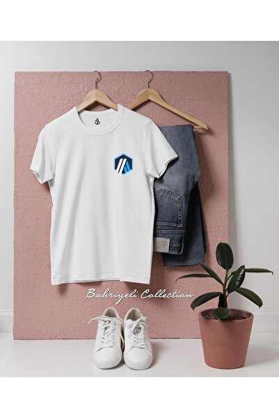 Bahriyeli Collection تي شيرت للجنسين بتصميم جيب ARB Arbitrum Coin كبير الحجم