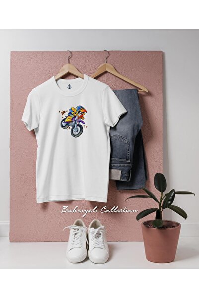 bahriyeli.jpeg Oversize Motocross Motorcycle Riding Cartoon Design Unisex T-S...