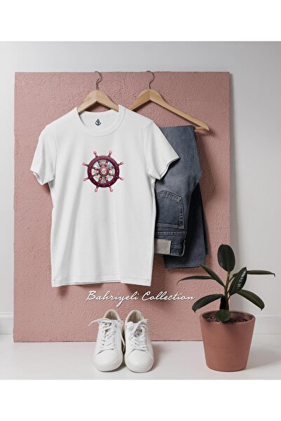 bahriyeli.jpeg Μπλουζάκι Unisex με σχέδιο τιμόνι πλοίου oversized