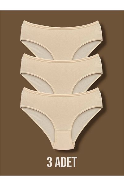 Erdenay Tekstil High Quality Combed Cotton Women's Bikini Panties 3-Pack