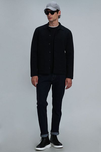 Lufian Daks Men's Cardigan Navy Blue