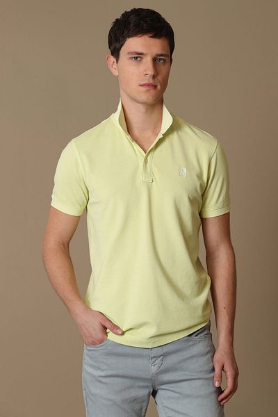 Lufian Κίτρινο ανδρικό μπλουζάκι Vernon Sports Polo