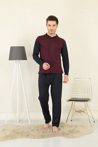 Rimoli %100 Pamuklu Süprem Jakarlı Erkek Pijama Takımı 1045