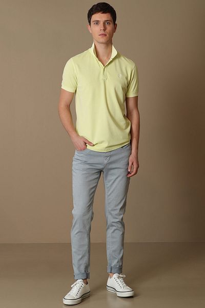 Lufian Κίτρινο ανδρικό μπλουζάκι Vernon Sports Polo