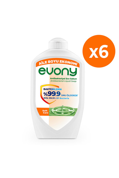 Evony Sıvı Sabun Soft Care 1500ml 6 Adet (1 KOLİ)