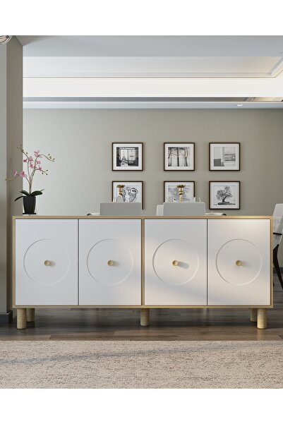 cantek dizayn Derenct 180 Cm (KX180) Bohem Konsol Safirmeşe-beyaz