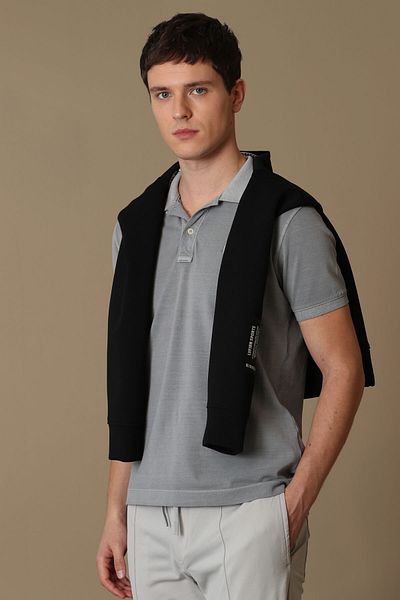 Lufian Ανδρικό μπλουζάκι Vernon Sports Polo Neck Σκούρο Γκρι