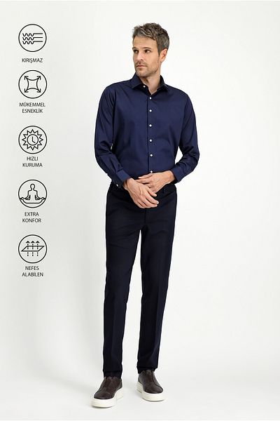 Kiğılı Techno-Line Slim Fit Slim Fit Lycra Knitted Classic Fabric Trousers
