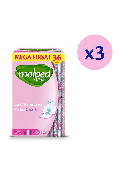 Molped   Ultra Hygienic Pad Long Super Mega Pack 108 Pieces