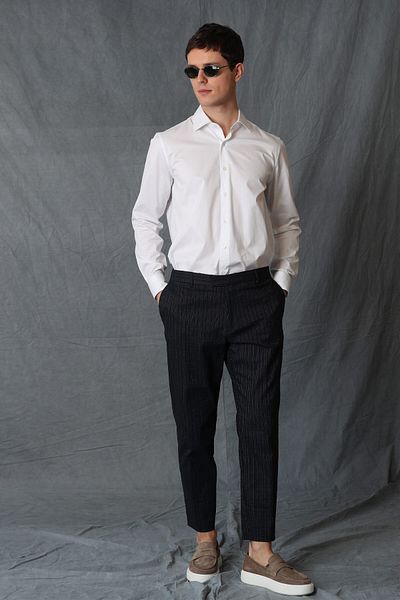 Lufian Cămașă inteligentă pentru bărbați Varen Comfort Slim Fit, albă