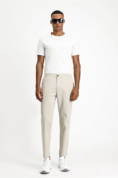 Kiğılı Regular Fit Lycra Canvas / Chino Pants with Elastic Waist