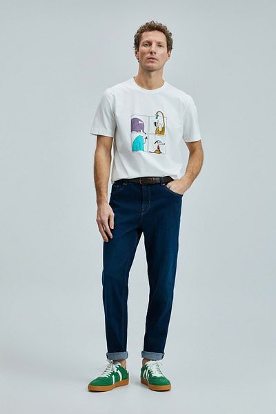Lufian 111020254 Funky Modern Graphic T-Shirt Men's T-Shirt White