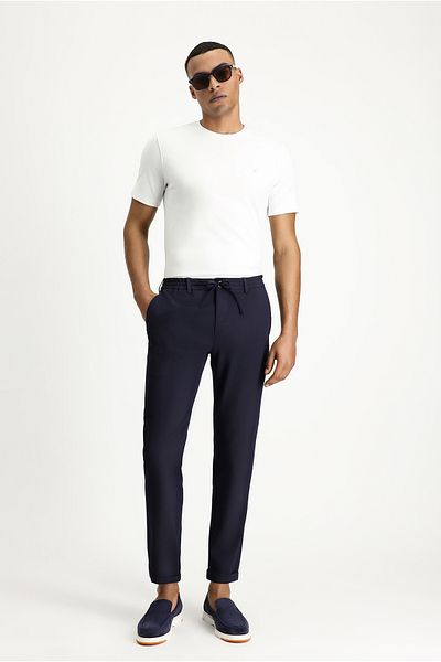 Kiğılı Super Slim Fit Extra Slim Fit Elastic Waist String Seersucker Lycra Classic Fabric Trousers