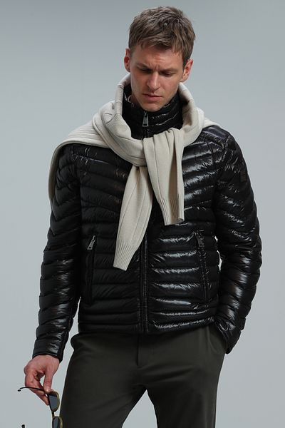 Lufian Ανδρικό παλτό Luc Goose Feather Μαύρο
