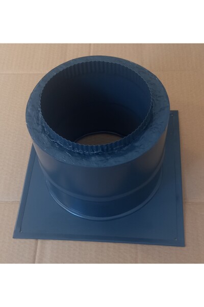 RENUZU Mat Antrasıd Isı Yalıtımlı Yanmaz Tek Plakalı Boru Baca Çıkışı (Ağaç E...