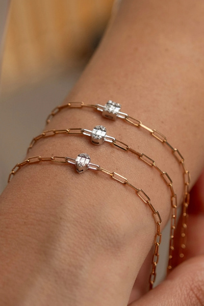 Safir Kuyumculuk Baget Pırlantalı Ataç Bileklik