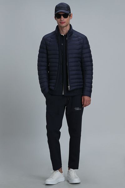 Lufian Ανδρικό παλτό Andy Goose Feather Navy Blue