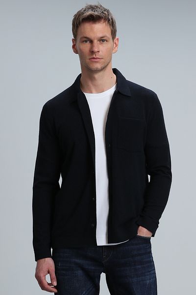 Lufian Alter Men's Cardigan Navy Blue