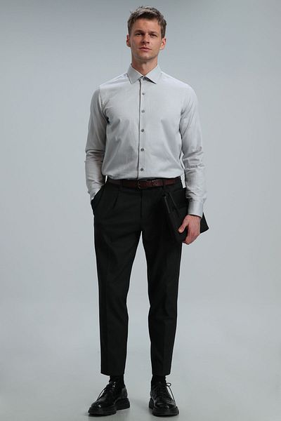 Lufian Daniel Ανδρικό πουκάμισο Basic Slim Fit Grey