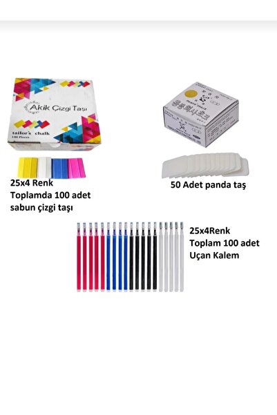 UmtTekstil Çizgi Taşı Uçan Kalem Panda Taş