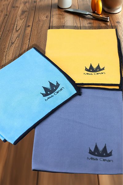 MissClean (3 Pcs) Premium Glass Cloth No Drying Required 50*70 cm Special Series