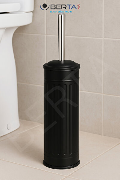 Berta Hijyen Вінтажна туалетна щітка Смугаста чорна щітка для унітазу