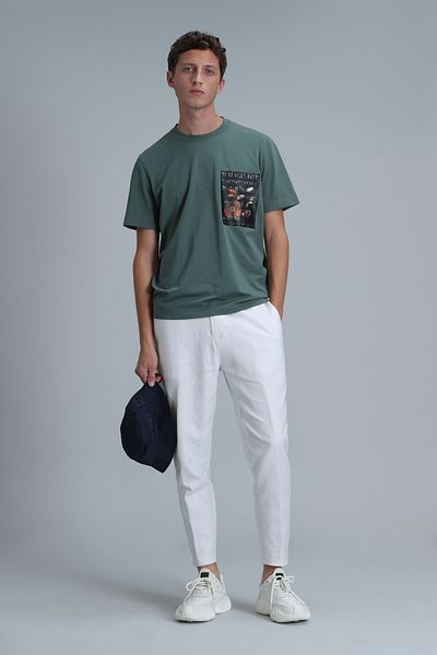 Lufian Εξωτικό μοντέρνο γραφικό μπλουζάκι Duck Green