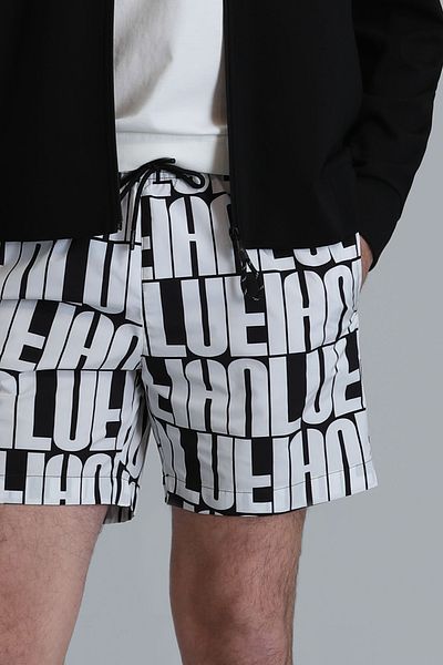 Lufian Pantaloni scurți de baie pentru bărbați Bellamy White