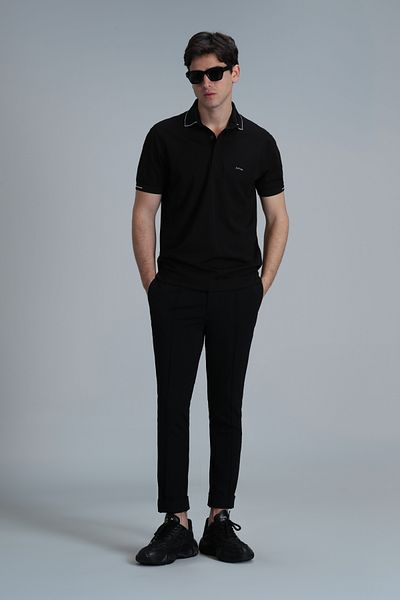 Lufian Tylor Smart Men's Black Polo T-shirt