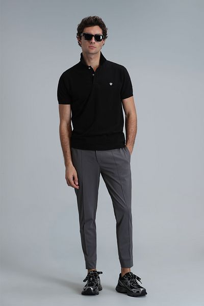 Lufian Ανδρικό μπλουζάκι πόλο Laon Smart Slim Fit Μαύρο