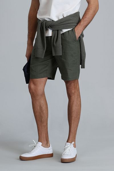 Lufian Πράσινο ανδρικό σορτς Chino Slim Fit Peler Sports