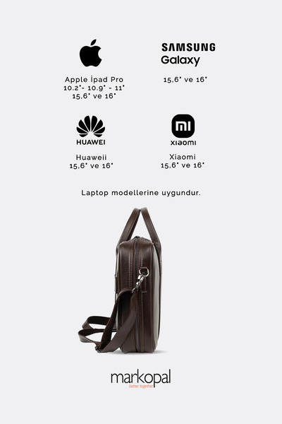 MORCA حقيبة كمبيوتر محمول ماك بوك منظم للجنسين مقاس 13 بوصة و14 بوصة S2054-1 بني