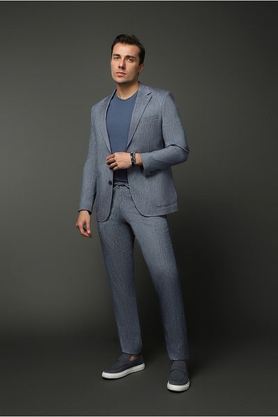 Kiğılı Slim Fit Slim Fit Linen Blended Elastic Waist Drawstring Suit