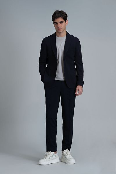 Lufian Ανδρικό παντελόνι Chino Simon Smart Slim Fit Navy Blue