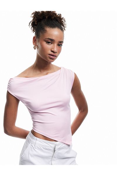 Koton Sleeveless Draped Asymmetrical Blouse