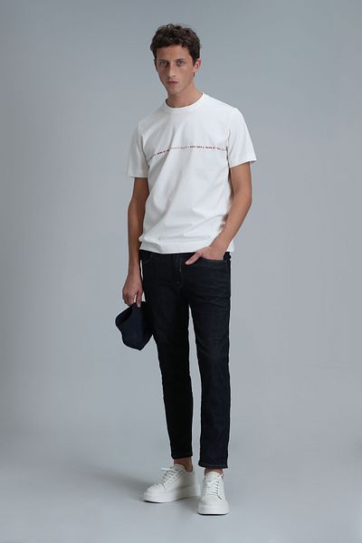 Lufian Carlos Modern Graphic T- Shirt Off White