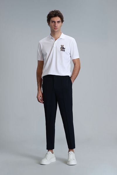 Lufian Tricou polo pentru bărbați alb - Crystal Smart