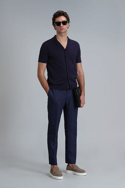 Lufian Ανδρικό πουλόβερ Navy Blue - Καλύτερο μοντέλο
