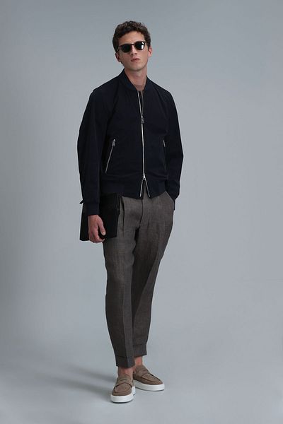 Lufian Ανδρικό παλτό Navy Blue της Roger