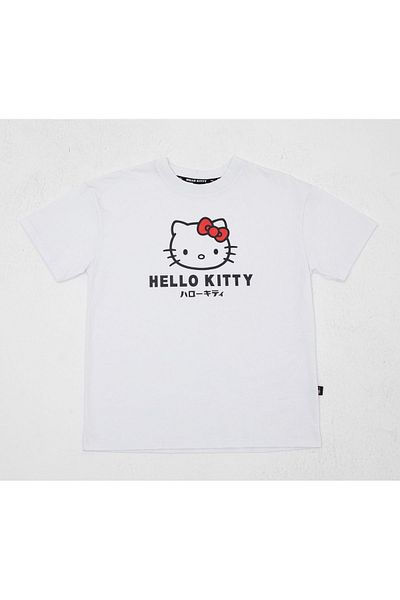 Hello Kitty Αδειτήτων εμπριμέ Basic Λευκό T-shirt Relaxed Fit