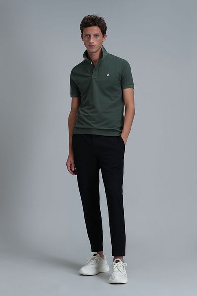 Lufian Laon Smart ανδρικό μπλουζάκι πόλο Slim Fit Green
