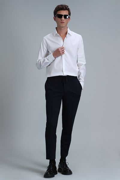 Lufian Lumer Sports Men's Chino Trousers Slim Fit Navy Blue