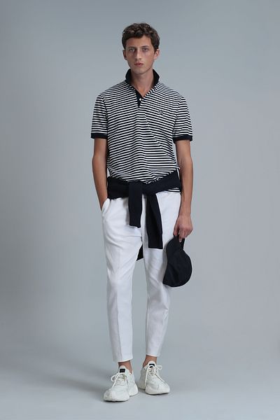 Lufian Ανδρικό μπλουζάκι Polo Dani Smart Navy Blue