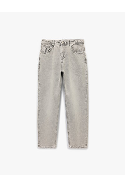 Koton Regular Waist Cotton Vintage Straight Fit Jean Trousers