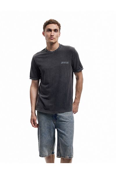 Koton Cotton Short Sleeve Regular Fit Crew Neck Washable Back Printed T-Shirt