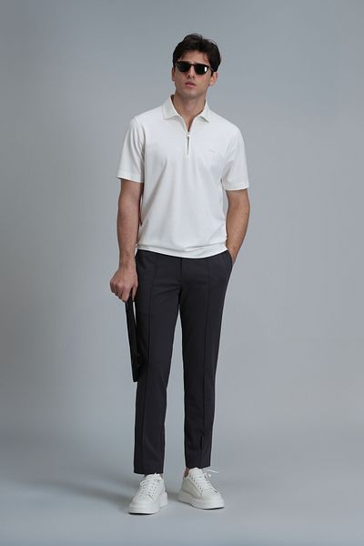 Lufian Tricou polo Robert Smart Off-White pentru bărbați