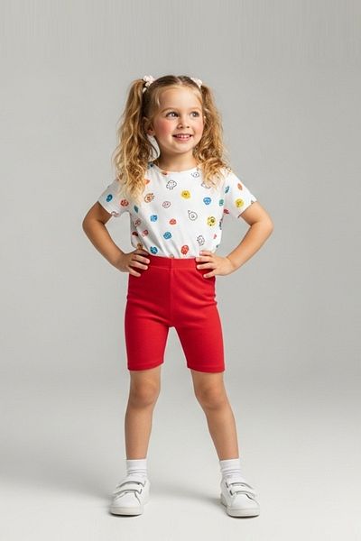 Paris Home 100% Cotton Ribbed Camisole Girls' Short Leggings Lycra High Waist Shorts Leggings