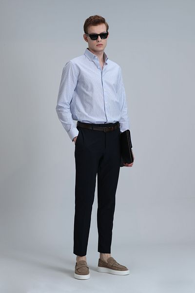Lufian Ανδρικό παντελόνι Chino Hery Smart Slim Fit Navy Blue